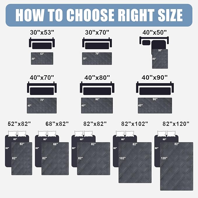 Smiry Waterproof Dog Bed Cover Blanket 30x70, Soft Reversible Pet Blanket, Washable Leakproof Cats Dogs Couch Cover for Sofa, Couch, Furniture, Lattice, Dark Grey/Dark Grey