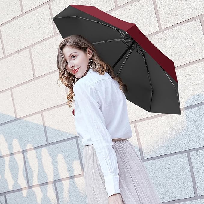 Travel Mini Compact Folding Umbrella with Case - UV Sun & Rain Protection, Lightweight Portable Pocket Umbrella for Women Men Kids, Fits Purse Backpack