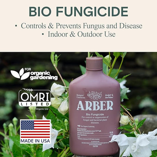 Organic Fungicide for Plants – Liquid Concentrate for Indoor & Outdoor Use; Treats Powdery Mildew, Leaf Spot, Root Rot & Lawn Diseases; Mushroom & Rust Control; Safe Around Kids, Pets & Pollinators