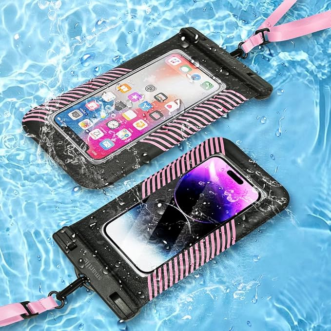 Floating Waterproof Phone Pouches Bags, IPX8 Floatable Cell Phone Water Protectors Cases 2 Pack w/Adjustable Neck Lanyard, for iPhone 15 14 13 Pro Max 12 11, for Galaxy S24 S23 Ultra 7"