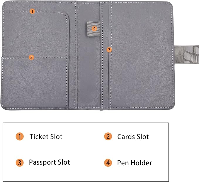 Melsbrinna Premium Leather Passport Holder Covers Case, Waterproof Rfid Blocking Travel Wallet Passport Holder with Pen Holder, Cute Passport Book for Women/Men