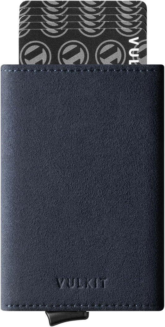 VULKIT Pop up Wallet Minimalist Cash Wallets RFID Blocking Leather Smart Credit Card Holder with Magnetic Closure for Men