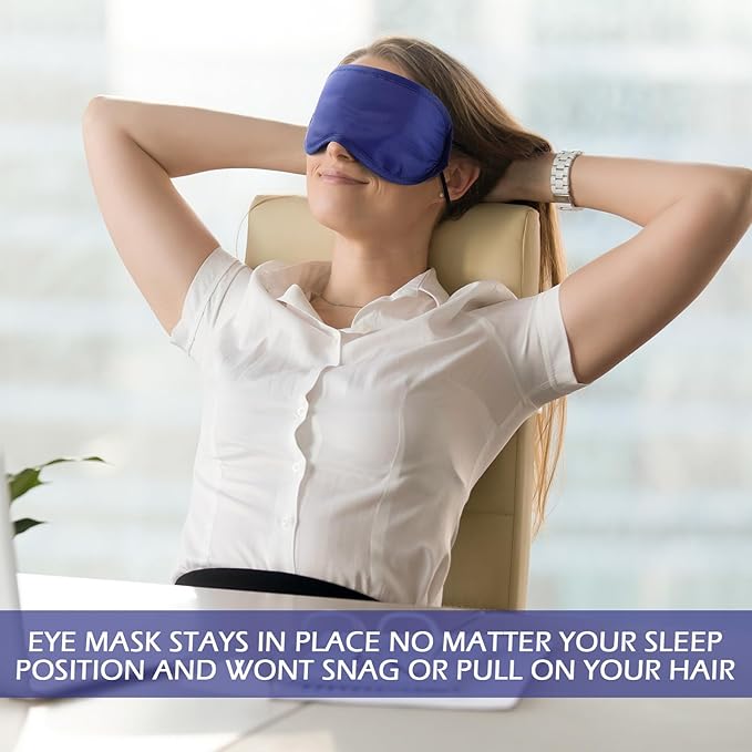 Tarpop 200 Pcs Eye Mask Sleeping Blindfold Eye Cover with Adjustable Strap for Games Party Team Building Travel Individually Wrapped Sleep Mask for Women Men(Blue)