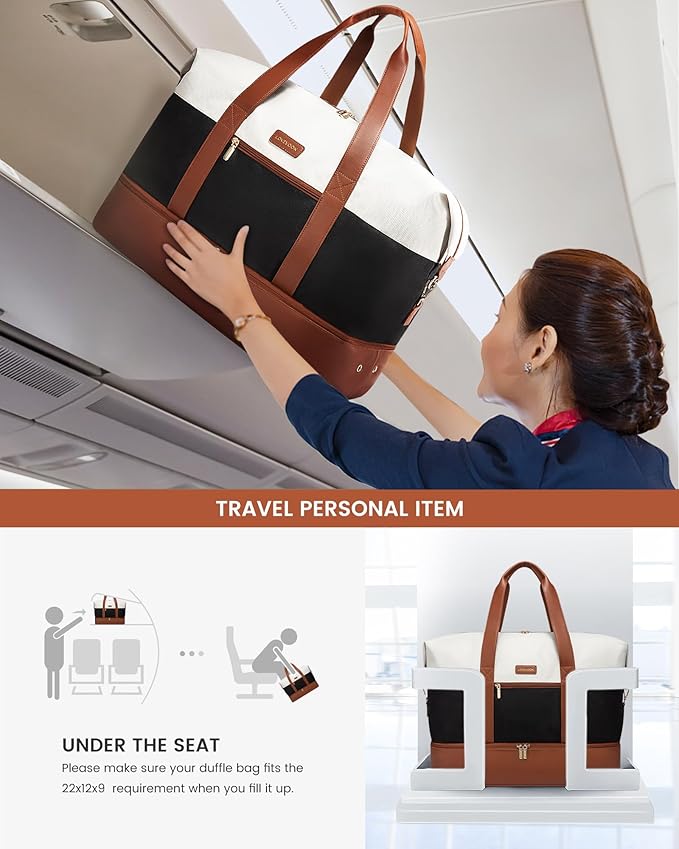 LOVEVOOK Weekender Bag, Large Travel Duffel Bag for Women with 2 Packing Cubes, Carry on Overnight Bag with Shoe Compartment, Mom Hospital Bags for Labor and Delivery