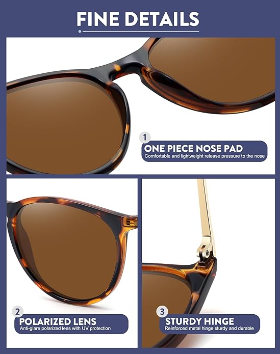 Retro sunglasses womens 2024 trendy round classic glasses