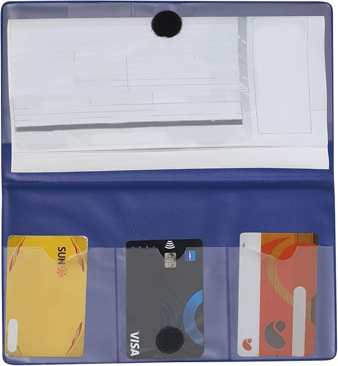 Andalus Auto Registration & Insurance Card Holder Pack of 2, Waterproof Essential Car Registration Holder with Hook & Velcro Closure, Perfect for Every Vehicles Glove Boxes (Blue - 9.5" x 5.15")