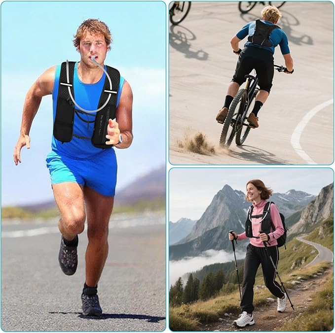 DMHDV Running Vest for Women&Men,Hydration Backpack 5L Water Backpack with 2L Water Bladder,Ultra-Lightweight Hydration Vest Adjustable Breathable Mesh Gear for Hiking,Trail,Running,Cycling,Marathon