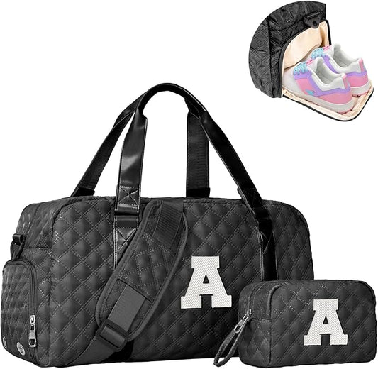 Elilier Duffle Bag Girls, Weekender Bags for Women, Personalized Gym bag for Girls, Monogram Duffel bags, Birthday Gift for Kids, Teens, Women, Mom, Teacher