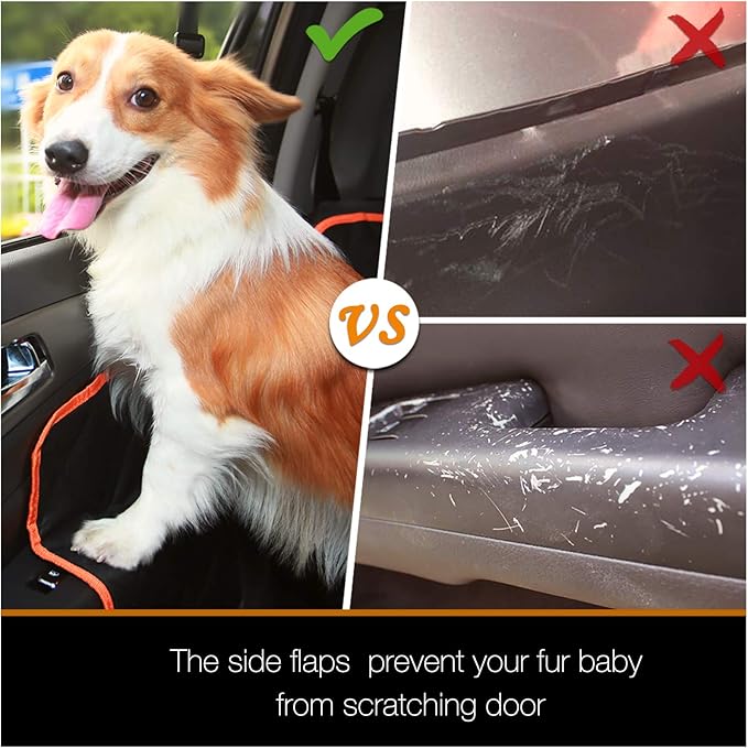iBuddy Dog Seat Covers for Trucks 100% Waterproof Car Hammock for Truck Back Seat Durable X-Large Seat Cover Against Dirt and Dog Fur Machine Washable Pet Seat Cover for Trucks and Large SUVs