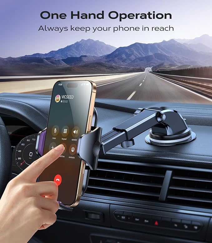 VICSEED [True Strongest Suction] [Rally Racing-Grade Stability] Phone Holders for Your Car 2025 Upgraded Car Phone Holder Mount Truck Stand Cradle for iPhone Samsung All Phones, Purple