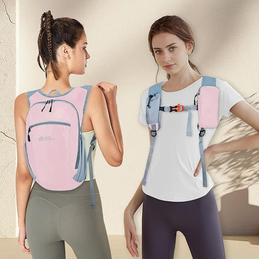 HIGH EXPERIENCE Hiking Backpack 10L/15L Small Daypack Lightweight Packable Travel Foldable Water Resistan for Women Men (Pink, 15L)