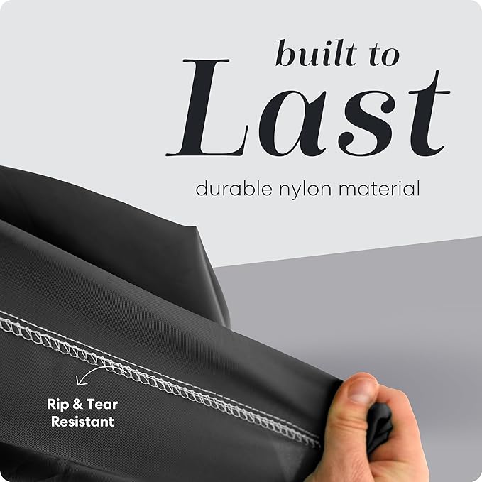 Nylon XL Laundry Bag, Large Capacity with Locking Drawstring, Machine Washable, Fits Laundry Baskets or Hampers, Holds 2 Loads of Clothes (Black, 30" x 40")