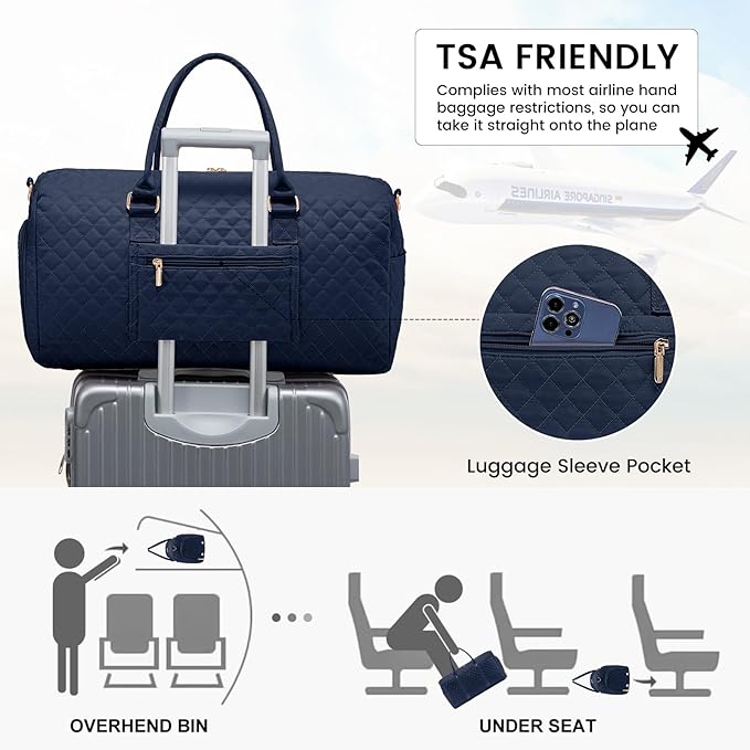 LOVEVOOK Travel Duffle Bag,Weekender Bags for Women Overnight Bag with Shoe Compartment, Carry on with Toiletry Bag,Duffel Bag with Wet Pocket,Hospital Bags for Labor and Delivery
