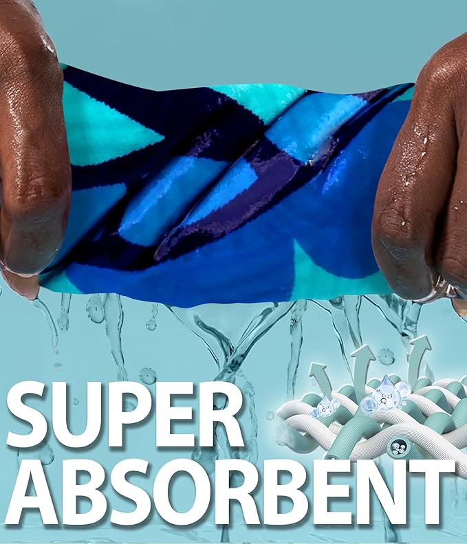 Margelife Sand Proof Microfiber Beach Towels Adult –Quick Fast Dry Beach Oversized Accessories for Travel Swimming Pool Yoga Blanket Lightweight Must Haves Items Women Gifts Turtle Coconut Tree