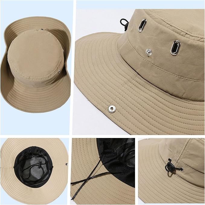 30L Foldable Backpack & Bucket Hat 2 In 1 Combo, Lightweight packable Travel and Fisherman Hat Set, Compact Collapsible Daypack with Sun Hat (Lake Blue)