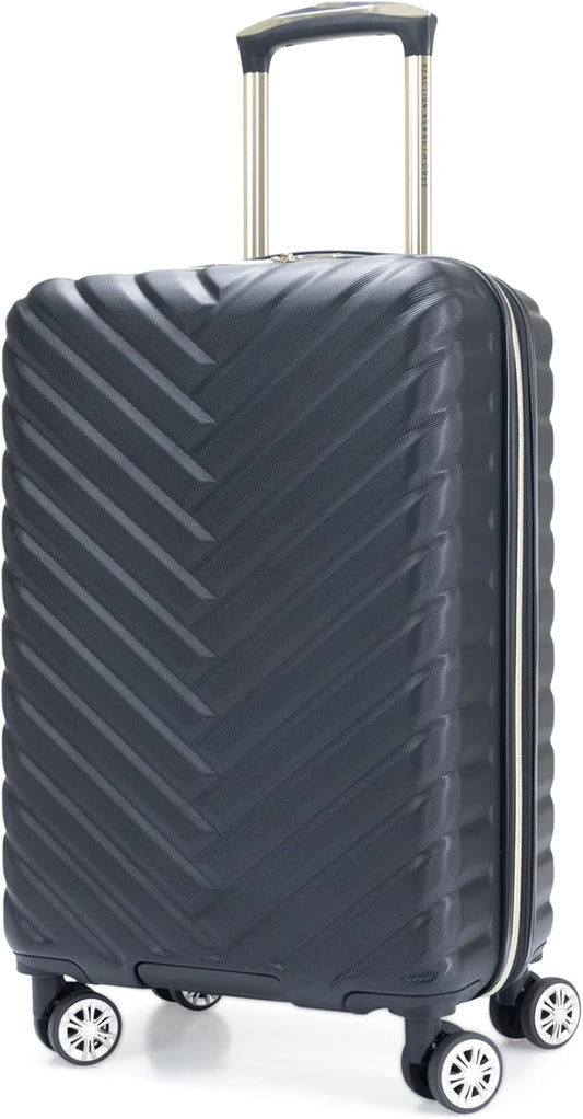 Kenneth Cole REACTION Madison Square Lightweight Hardside Chevron Expandable Spinner Luggage, Black, 20-Inch Carry On