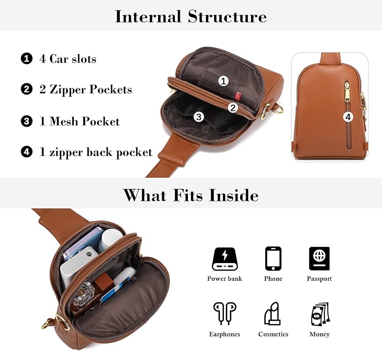 INICAT Travel Small Crossbody Sling Bags Women Cross Body Purses Passport Holder Vegan Leather Fanny Packs Birthday Gifts