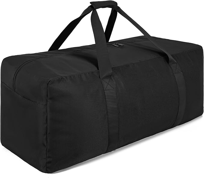 Extra Large Travel Duffle Bag, 160L Gear Bag for Men and Women, Storage Bag Ideal for Overnight Camping and Weekend Getaways, Black