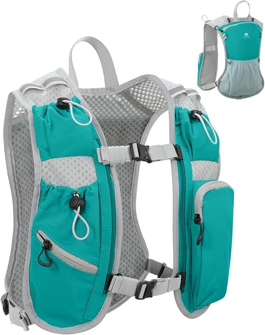 Running Vest for Women and Men, Hydration Running Backpack, Runners Vest, Hydration Vest, with Front Phone Holder, Adjustable Chest and Waist Strap