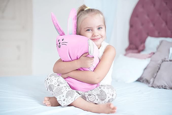 kinder Fluff Kids Pillow & Pillowcase Set 13x18in- 233T Cotton Pillow Covers & Down Alternative Pillow Fill - Hypoallergenic Kids Pillows for Small Children - Children & Travel Pillows Kid - Pink