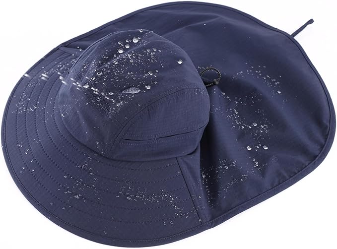 Home Prefer UPF 80+ Sun Hat for Men Women Wide Brim Sun Hat with Neck Flap Summer Safari UV Protection Gardening Fishing Hat