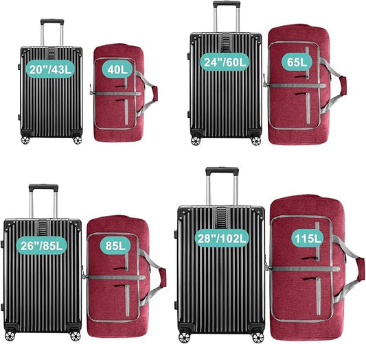 Dimayar 115L Travel Duffle Bag for Men Women - Foldable Duffel Bag with Shoes Compartment - Overnight Bags Waterproof & Tear Resistant(Red)