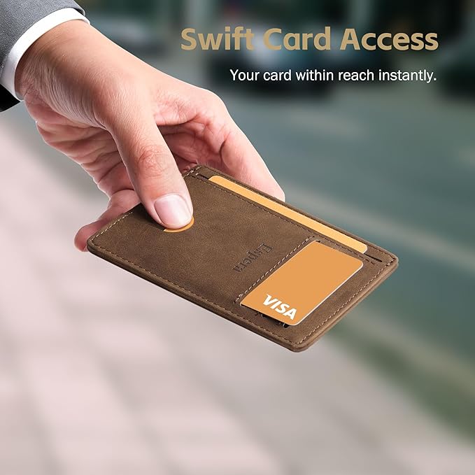 Espera Slim Minimalist Wallet for Men and Women, RFID Blocking Credit Card Holder, Thin Front Pocket Travel ID Case, Gifts for Men