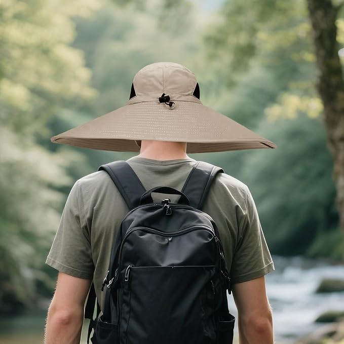 Super Wide Brim Fishing Hat for Men and Women,UPF50+ Waterproof Bucket Hat for Fishing, Hiking, Camping