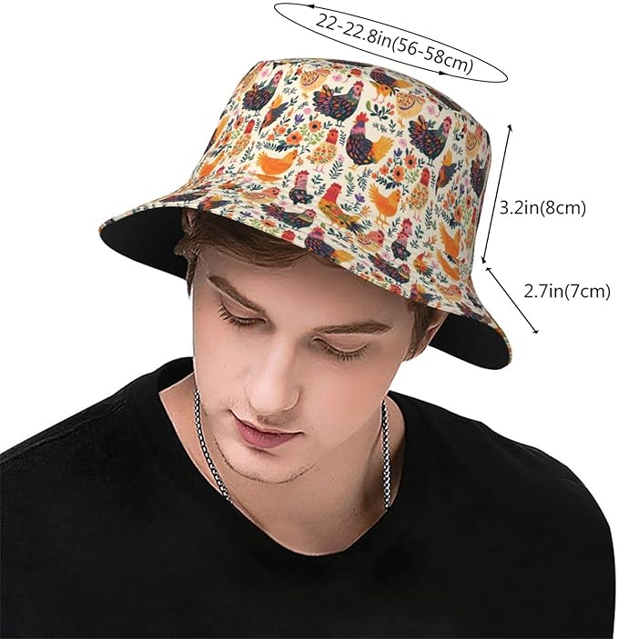 Colorful Fire Balloon, White Cloud Fisherman Hat Summer Foldable UV Protection Sun Hat