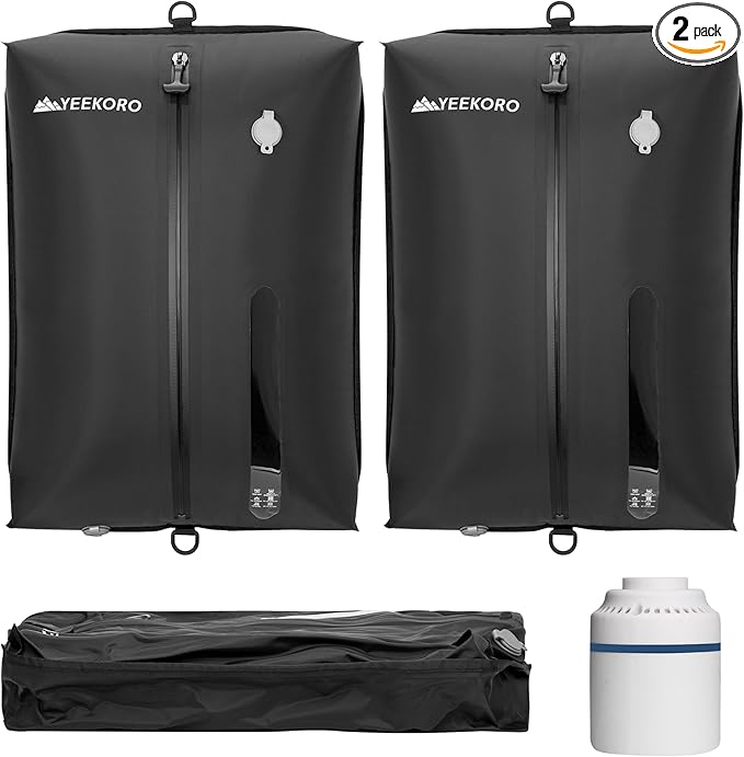 Vacuum Bag for Travel, Professional IPX8 Waterproof Reusable Vacuum Compression Bags for Travel Suitcases, Durable Space Saver Bag(2 PACK,With Pump)