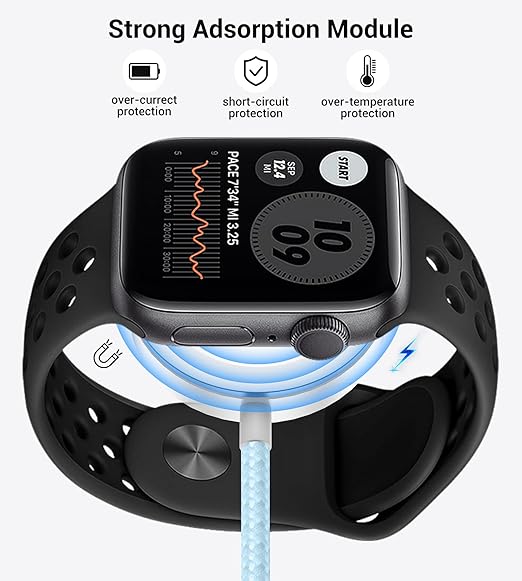 Temdan for Travel Vacation Essentials,3 in 2 USB C Cable for Apple Watch Charger/iPhone 17 Charger/Lightning,Multi Charging Cable Cord,Camping Essentials,Designed for iWatch & iPhone 16-12-4FT Blue