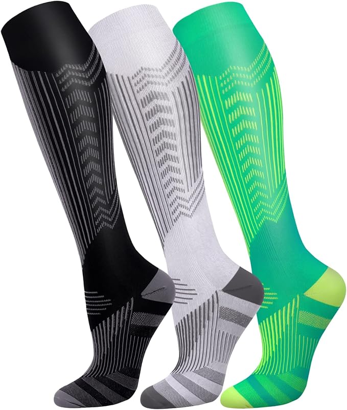 FuelMeFoot 3 Pack Copper Compression Socks - Compression Socks Women & Men Circulation - Best for Medical,Running,Athletic