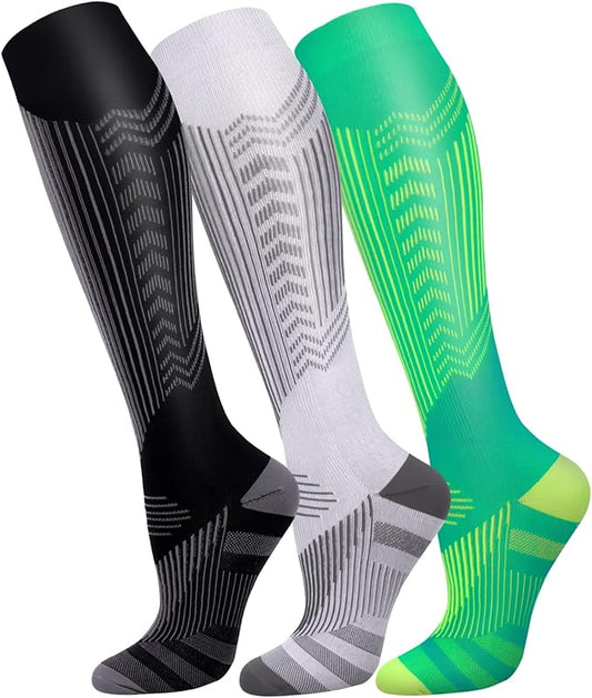 FuelMeFoot 3 Pack Copper Compression Socks - Compression Socks Women & Men Circulation - Best for Medical,Running,Athletic