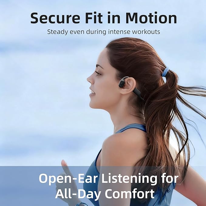 LYPERTEK Bone Conduction Bluetooth Headphones,Open Ear Wireless Bluetooth Sport Headphones,32GB MP3 Player Workout Earphones for Running, IP68 Waterproof Underwater Earbud for Swimming, S30-Black