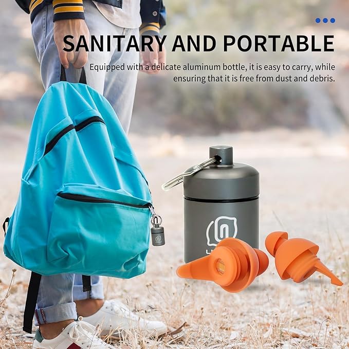 LYSIAN High Fidelity Concert Ear Plugs for Music Reusable-2 Pairs Pack Musicians Earplugs for Noise Cancelling, Concert Festivals, Drummers, DJS, Raves, Games -23dB