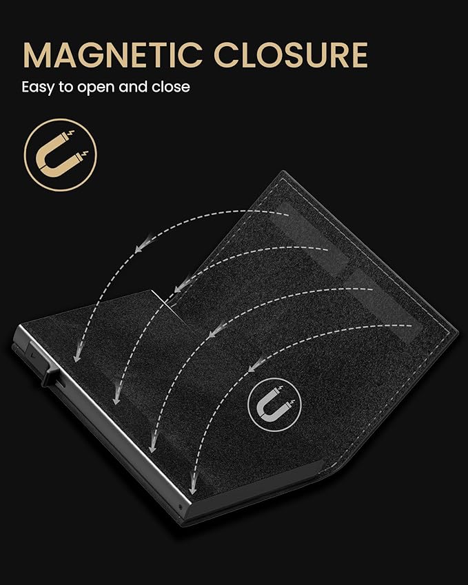 typecase Mens Wallet Card Holder for AirTag: Leather Smart Wallet for Men Compatible with Apple Air Tag, RFID Blocking, Slim, Minimalist - 9-14 Card Capacity | ID Window | Cash Slot (Deep Black)