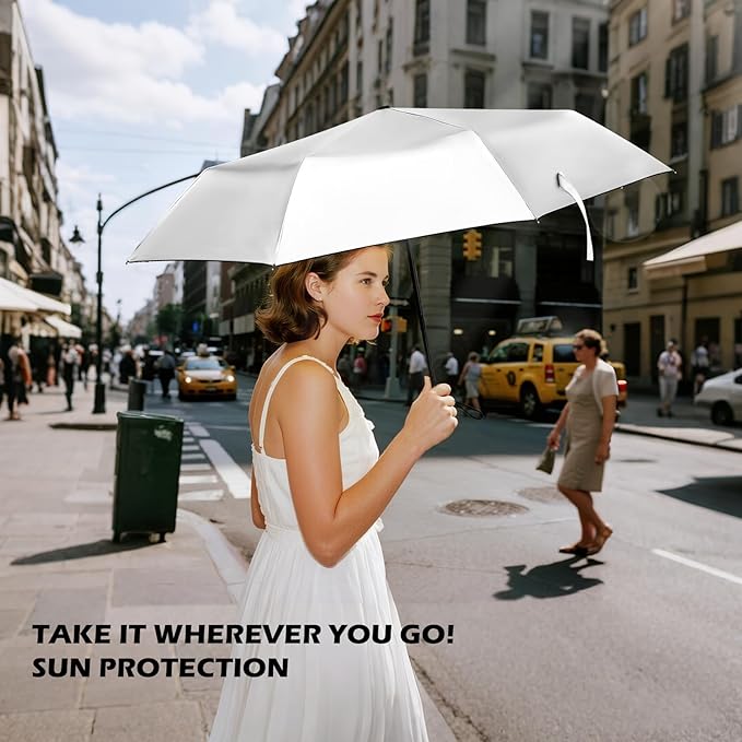 Travel Mini UV Umbrella for Purse Handbag Backpack in Small Size Sun & Rain Protection Compact Lightweight Tiny Pocket Umbrella for Kids Women Men