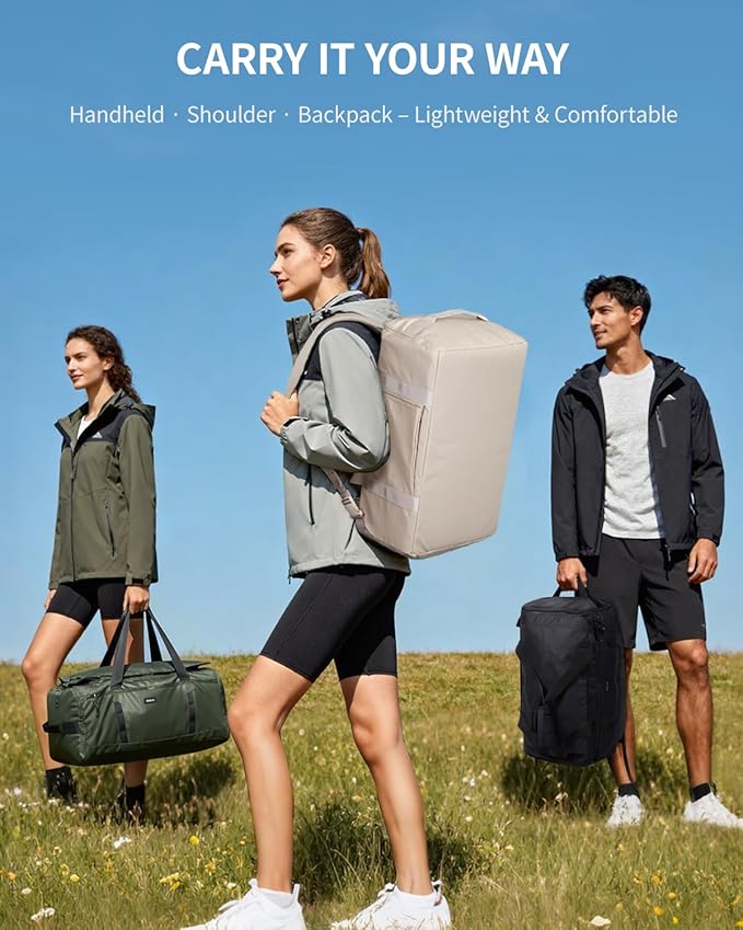 ECOHUB 40L Gym Bag for Women Men Water Resistant Sports Duffle Bag with Shoe Compartment & Wet Pocket, Travel Weekender Camping Backpack