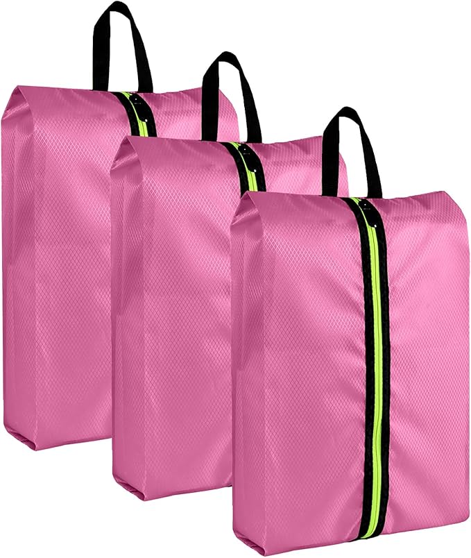 Shoe Bags for Travel - Set of 3 Pack Large Capacity Oxford Fabric Shoe Bags, Multi-Functional Dust-Proof and Waterproof Men & Women Travel Shoe Bag (Pink)