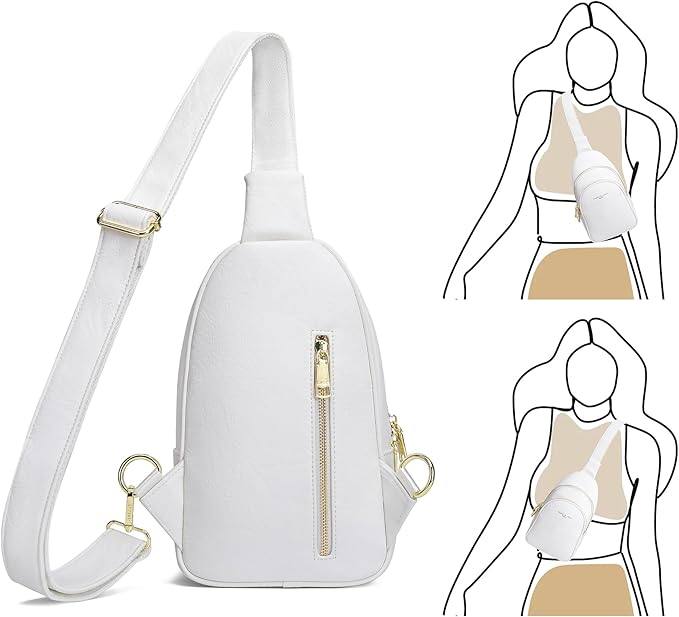 INICAT Crossbody Sling Bags Fanny Packs Valentine's Day Gifts Vegan Leather Travel Vacation Essentials Purses Women