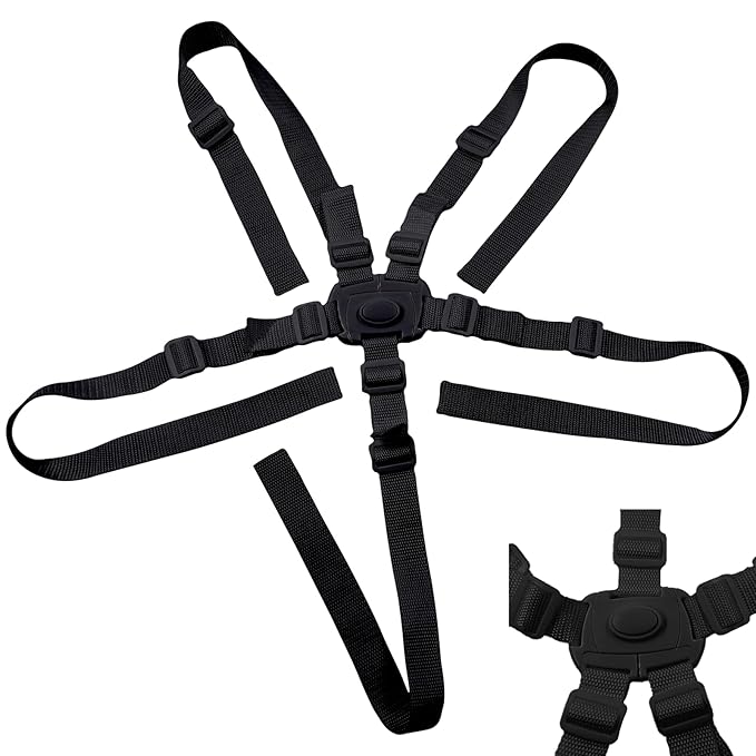 Universal 5 Point Harness Baby Seat Belt, Adjustable Harness Baby Safety Strap for Most 5 Point High Chairs,Kids Stroller Pram Buggy Pushchair