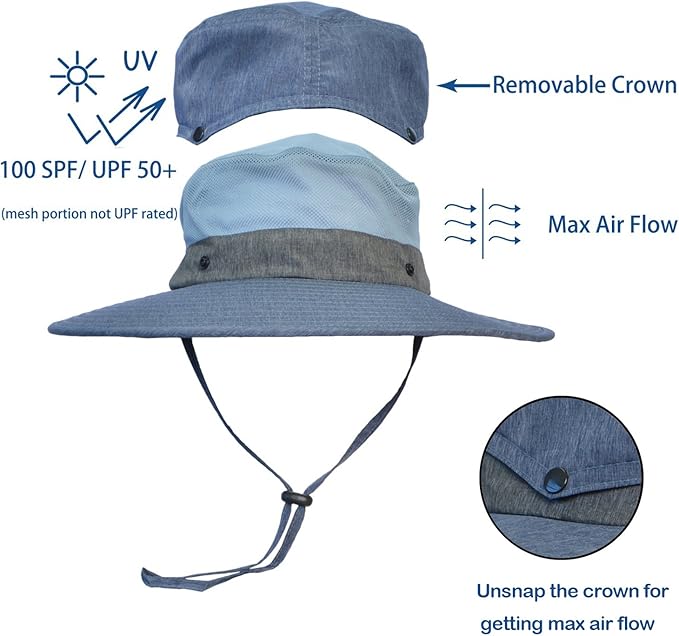 Solaris Sun Hat with Neck Flap, UPF 50 Sun Protection Lightweight Sun Cap for Men Women, Wide Brim Hat for Fishing Hiking