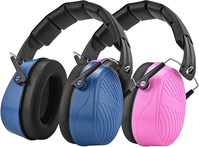 ZOHAN 019 Safety Earmuffs for Noise Reduction 2Pack - NRR 28dB Hearing Protection Ear Muffs for Working, Shooting, Mowing, Autism, Construction