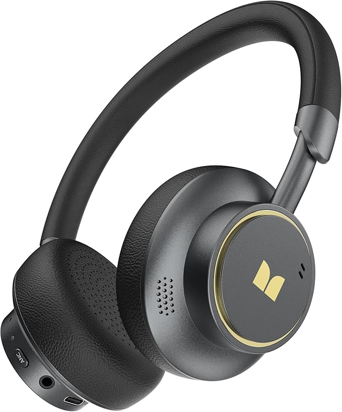 Monster N-Tune mini 02 Noise Cancelling Headphone, Over Ear Headphones Wireless Foldable Design, 50H Playtime Wireless Headphones, Bluetooth 6.0, Adjustable and Comfortable for Travel, Black