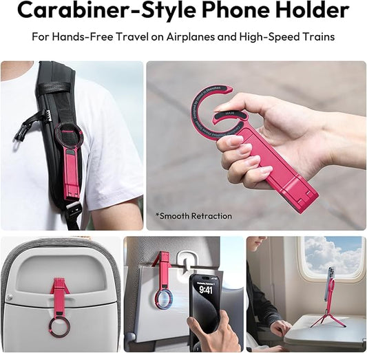 ULANZI MA30 Magnetic Phone Tripod Stand for iPhone - Aluminium Maglock Smartphone Mini Tripod Pocket Cell Phone Stand Strong Magnet Quick Mount Compatible with iPhone 17 16 15 14 13 12 Series, Red