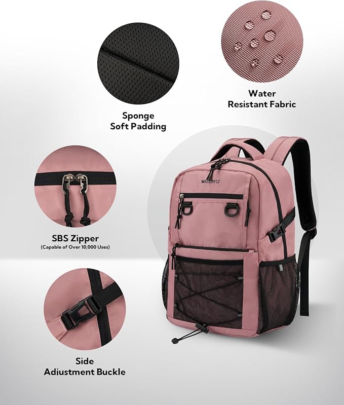 WATERFLY Travel Hiking Casual Backpack: 22L Lightweight Everyday Outdoor City Daypack College Bookbag for Women Men