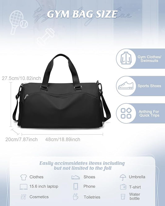 Gym Bag Womens,Travel Duffel Carry on Bag Sport Tote Bag Weekend Overnight Bag
