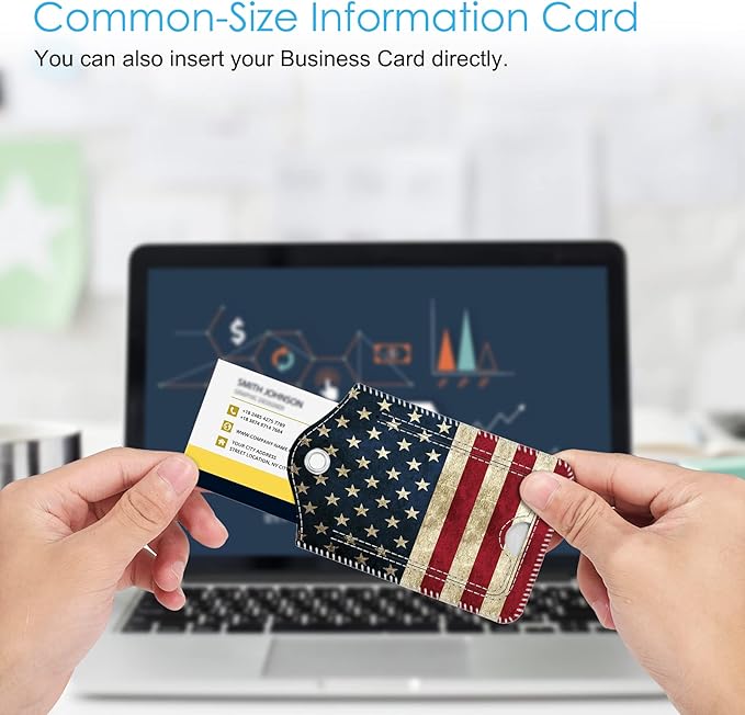 Fintie Luggage Tags, Privacy Cover ID Label with Stainless Steel Loop and Address Card for Travel Bag Suitcase, Us-Flag (2 Piece)