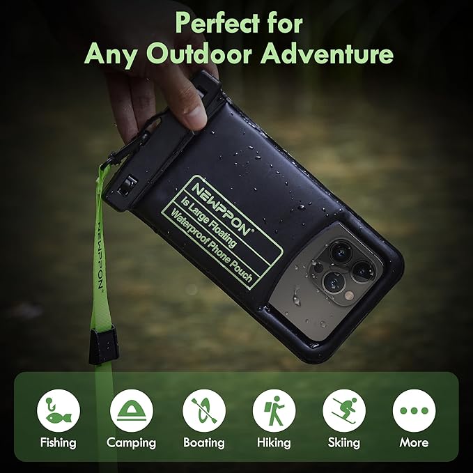 10.5" Large Floating Waterproof Phone Pouch - 2 Pack Float Clear Cell Holder Protector with Lanyard - Universal Floatable Water Proof Dry Bag for iPhone Samsung Galaxy for Beach Swimming Pool