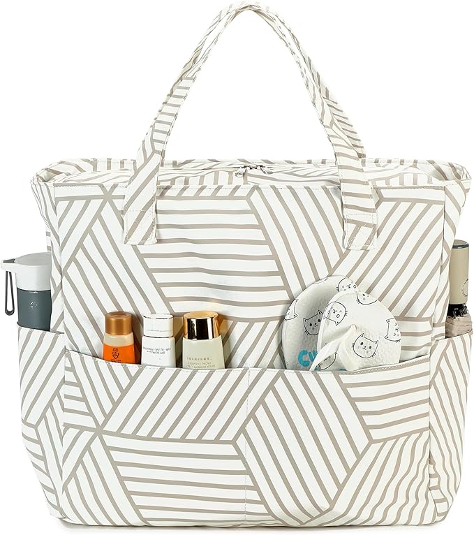 Bluboon Waterproof Beach Tote Pool Bags for Women Ladies Extra Large Carry On Bag With Wet Compartment for Weekender Travel